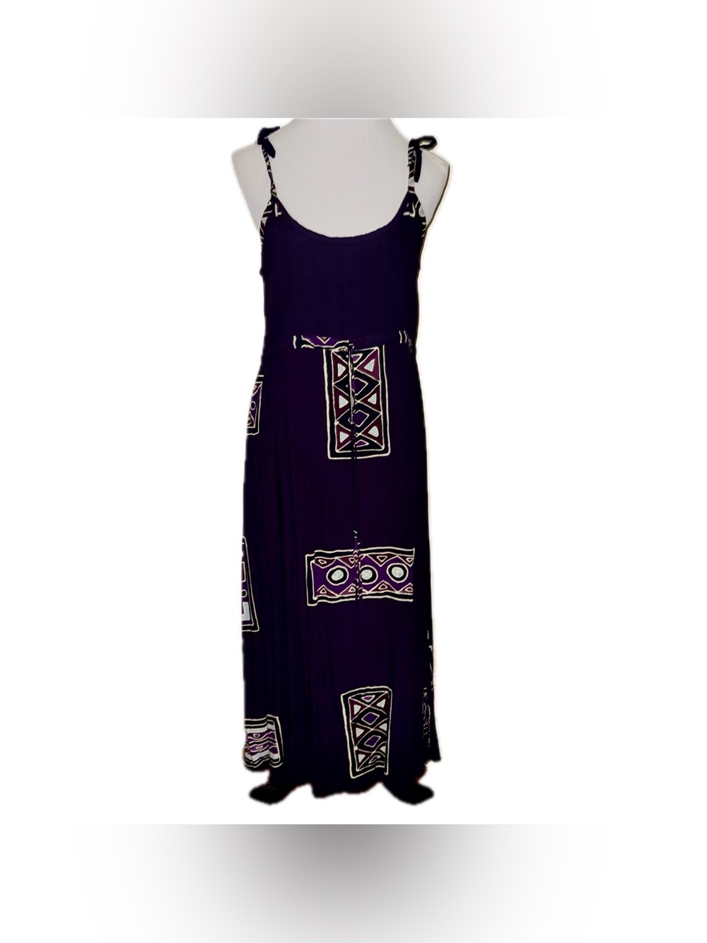 Vintage 90s Bali Batiks Spaghetti Strap Midi/Maxi Sundress, Sz Lg